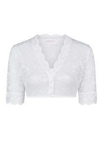 Dirndlbluse Nina von C. "Dirndl-Bluse halbarm Luisa", Damen, Gr. 42, wei&szlig;, Obermaterial: 86% Polyamid PA. 14% Elasthan EL., Blusen Dirndlbluse