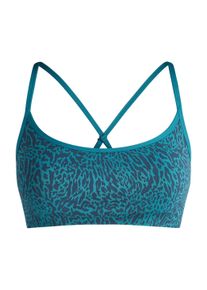 Sport-BH FABLETICS "Fabletics BH SLEEK SEAMLESS STRAPPY LOW IMPACT BRA", Damen, Gr. XS, blau (gr&uuml;n abyss mixed leopard), Casual, BHs Sport-BH, mit U-Ausschnitt