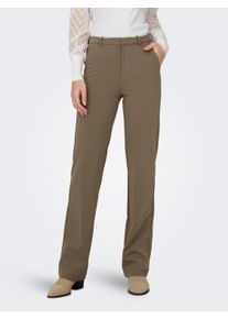 Anzughose Only "ONLRAFFY &ndash; Hose mit geradem Bein und Stretchkomfort", Damen, Gr. S (36), L&auml;nge 32, beige (fossil), Web, Obermaterial: 95% Polyester, 5% Elasthan, unifarben, gerade lang, Hosen Anzughose, Materialmix