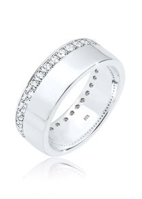 Silberring Elli "Ring Bandring Funkelnd 925 Silber, mit Kristallen von Swarovski" Gr. 56, wei&szlig;, Fingerringe, Damen, 56, Silber 925 (Sterlingsilber), Silberring