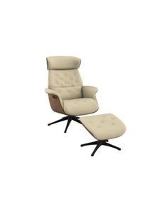 Relaxsessel FLEXLUX "Volden Fernsehsessel, verstellbarer R&uuml;cken- & Kopfst&uuml;tze, drehbar", beige (sandy beige), B:83cm H:112cm T:125cm, 100% Polyester, Sessel, Relaxsessel, robuster schwarzer Fu&szlig;, hervorragender Komfort, Holzrahmen