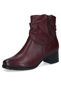 Stiefelette Caprice, Damen, Gr. 36, rot (bordeauxrot), Leder, Schuhe Stiefelette, Blockabsatz, Businessstiefelette mit slouchy Falten am Schaft