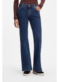 Bootcut-Jeans Hugo "Gelissa", Damen, Gr. 32, L&auml;nge 34, blau (medium blau 420), Denim/Jeans, Obermaterial: 62% Baumwolle, 37% Lyocell, 1% Elasthan, bootcut fit lang, Jeans Bootcut-Jeans, aus weichem Stretch-Denim, Flared Fit