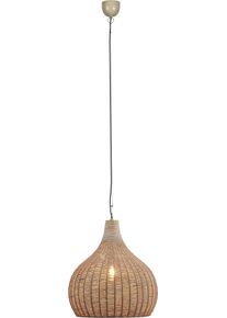 TRIO LEUCHTEN Pendelleuchte "JANNE, gro&szlig;e H&auml;ngelampe mit Juteschirm Korb Optik &Oslash; 54cm H&ouml;he 183 cm", braun (natur), 1, &Oslash; 54cm H: 183cm, 1 Stk., Leuchten, exkl 1x E27 max 10W, H&auml;ngeleuchte K&uuml;che Schlafzimmer Esszimmer, Pendelleuchte
