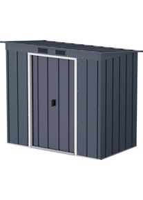 Gartenhaus VCM "Metall Ger&auml;tehaus 203x113 Gartenhaus Schiebet&uuml;r", schwarz (anthrazit), Gartenh&auml;user, Gartenhaus