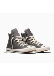 Sneaker Converse "Chuck Taylor All Star", Damen, Gr. 42, pot hole plum, egret, schwarz, Leder, Schuhe Sneaker, winterfestes Leder, zwei unterschiedliche farbige Laces inklusive