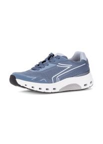 Plateausneaker Gabor, Damen, Gr. 42, Textil, blau (jeansfarben), Schuhe Plateausneaker, Freizeitschuh, Halbschuh, Schn&uuml;rer mit Reflektor-Bes&auml;tzen, G-Weite