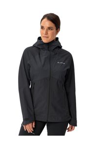 Regenjacke Vaude "WOMEN'S SIMONY 2,5L JACKET V", Damen, Gr. 38, schwarz, Web, Obermaterial: 100% Polyamid, unifarben, regular fit taillenbedeckt, Rundhals, eingesetzt gerader Abschluss, Jacken Regenjacke, mit Kapuze, wasserdicht, winddicht, atmungsaktiv, Regular Fit, Langarm