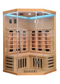 Infrarotkabine Sanotechnik "SUPREME", braun (holz), (ohne Ofen), Saunen, Infrarotkabine, mit 6 Vollspektrumstrahler und 3 Carbon Heizplatten