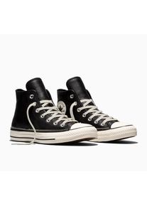 Sneaker Converse "Chuck Taylor All Star", Damen, Gr. 42,5, schwarz (schwarz, egret, silber), Leder, Schuhe Sneaker, aus Leder