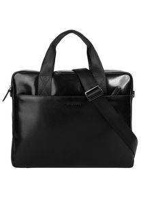 Aktentasche Bugatti "Bugatti Herren, Damen ROMANO echt Leder", Gr. B/H/T: 36cm x 29cm x 7cm onesize, schwarz, Leder, leicht gl&auml;nzend, unifarben, Taschen Aktentasche, echt Leder