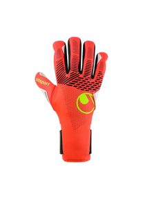 Torwarthandschuhe UHLSPORT "Torwarthandschuhe FM ZNE Absolutgrip HN", Herren, Gr. 8,5, rot (fluo rot, wei&szlig;, fluo gelb), Obermaterial: 81% Gummi rubber. 13% Polyester PES. 6% Nylon NY., Handschuhe Torwarthandschuhe
