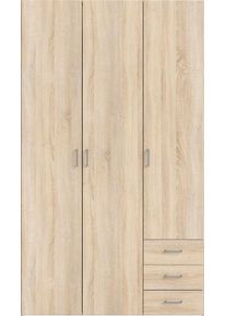 Kleiderschrank Home Affaire "Space Dreht&uuml;renschrank, Aufbewahrung Kasten Schrank Stauraum", braun (eiche), B:115,8cm H:200,4cm T:49,5cm, Holzwerkstoff, Schr&auml;nke, Kleiderschrank, Breite 78, 115,8 oder 154 cm, mit je 3 Schubk&auml;sten, innen Einlegeb&ouml;den