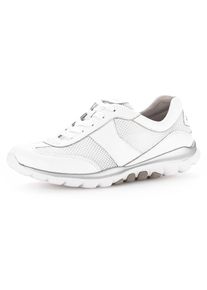 Sneaker Gabor, Damen, Gr. 43, Textil, wei&szlig;, Leder, Textil, unifarben, Schuhe Sneaker, mit sportlichem Mesheinsatz, Freizeitschuh, Halbschuh, Schn&uuml;rschuh