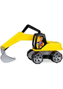Spielzeug-Bagger LENA "Giga Trucks", gelb (gelb, grau, schwarz), Spielzeugfahrzeuge, KinderB:15cm H:23cm T:40cm, Kunststoff, Spielzeug-Bagger, mit bew. Baggerarm und verriegelbarem Fahrgestell; Made in Europe, B:15cm H:23cm T:40cm