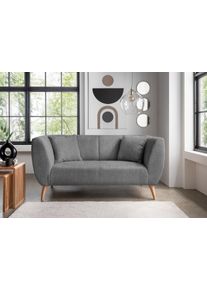 2-Sitzer Home Affaire "Colori modern und bequem, schmale Armlehnen, tolle Detailverarbeitung", grau, B:172cm H:83cm T:88cm, 100% Polyester, Sofas, 2-Sitzer, zwei verschiedene Fu&szlig;farben w&auml;hlbar