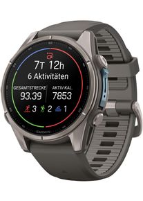 Garmin Smartwatch "Fenix 9", grau, kieselgrau, titan 1, 43mm, ohne eSIM, Smartwatches, Smartwatch