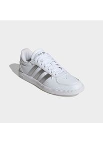 Sneaker adidas Sportswear "BREAKNET SLEEK", Damen, Gr. 40,5, wei&szlig; (cloud wei&szlig;, silber metallic, cloud wei&szlig;), Synthetik, Schuhe Sneaker, inspiriert vom Design des adidas handball spezial
