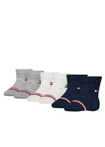 Socken Tommy Hilfiger "TH BABY SOCK 6P ECOM", Jungen, Gr. 15-18, Sockengr&ouml;&szlig;e, wei&szlig; (wei&szlig;, grau, blau), Materialmix, gestreift, mehrfarbig, Socken Socken, mit ikonischen Streifenakzenten