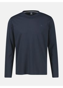 Langarmshirt LERROS "Leichtes Baumwoll-Longsleeve-Shirt mit bequemem Rundkragen", Herren, Gr. S, blau (classic navy), 100% Baumwolle, Rundhals, Shirts Langarmshirt