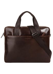 Aktentasche Bugatti "Bugatti Herren, Damen ROMANO echt Leder", Gr. B/H/T: 36cm x 29cm x 7cm onesize, braun, Leder, leicht gl&auml;nzend, unifarben, Taschen Aktentasche, echt Leder