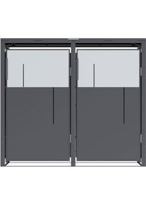 M&uuml;lltonnenbox WESTMANN "Tonus 2", grau (anthrazit), B:132cm H:116cm T:80cm, Stahl, Aufbewahrungsboxen, M&uuml;lltonnenbox, BxTxH: 132x80x113 cm, f&uuml;r 2x240 L M&uuml;lltonnen