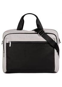 Aktentasche Bugatti "Bugatti Herren, Damen SERA", Gr. B/H/T: 42cm x 34cm x 8cm onesize, grau, Kunstfaser, unifarben, Taschen Aktentasche