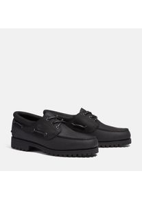 Bootsschuh Timberland "Timberland AUTHENTIC - BOAT SHOE", Herren, Gr. 46, Leder, schwarz (schwarz full grain w schwarz), Schuhe Bootsschuh, Bootsschuh aus Leder