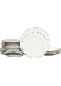 Teller-Set Creatable "Maria Theresia, Teller Set 18-tlg", gold (wei&szlig;, goldfarben), 18 Stk., Porzellan, Geschirr-Sets, Teller-Set, Traditionelle Porzellanform