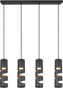 Trio LEUCHTEN Pendelleuchte "STREAM, H&auml;ngelampe mit Metallschirm, exkl GU10 max 10W", schwarz matt, 4, &Oslash; 7,5cm H: 150cm, 1 Stk., Leuchten, H&ouml;he einstellbar max 150 cm, Moderne H&auml;ngeleuchte Wohnzimmer B&uuml;ro, Pendelleuchte