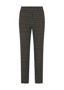 Schlupfhose GOLDNER "Kurzgr&ouml;&szlig;e Jerseyhose CARLA mit Minimal Print", Damen, Gr. 27, schwarz, beige, gemustert, Modern, gerade, Hosen Schlupfhose, Eingriffstaschen im Vorderteil