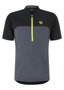Radtrikot Ziener "NARIUS-Z", Herren, Gr. 52, grau, Obermaterial: 85% Polyester, 15% Baumwolle. Obermaterial 2: 100% Polyester, Trikots Radtrikot
