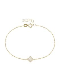 Armband Luigi Merano "Armband Bl&uuml;te mit Onyx- oder Perlmutt-Einlage, Gold 375", braun (perlmutt), Armb&auml;nder, Damen, Gelbgold 375, Armband