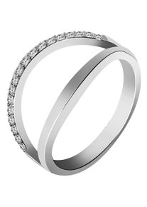 Fingerring Akzent "Jannike" aus 925 Sterlingsilber, rhodiniert, langlebig, Gr." Gr. 56, silberfarbig48, Fingerringe, Damen, 56, Silber 925 (Sterlingsilber), Fingerring