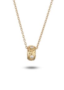 Kette mit Anh&auml;nger Elli "Halskette Rund Zirkonia Wei&szlig; 925 Sterling Silber" Gr. 40, gold, Halsketten, Damen, Silber 925 (Sterlingsilber), Kette mit Anh&auml;nger