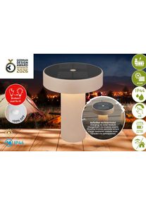 LED Au&szlig;en-Tischleuchte BRILONER LEUCHTEN "POGA", beige, H:20cm &Oslash;:16cm, Leuchten, LED Au&szlig;en-Tischleuchte, 16x20 cm, Akku tauschbar, Indoor/Outdoor, Wohnzimmer, Balkon