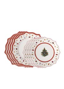 Teller-Set VILLEROY & BOCH "Toy's Delight Teller Set, 8-tlg.", rot, 8, Porzellan, Geschirr-Sets, Teller-Set, Mikrowellensicher