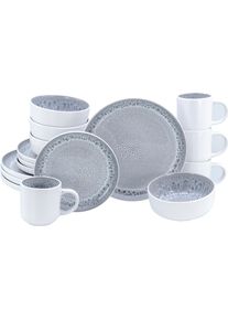 Kombiservice Creatable "Nordic Fjord, Service, 16-tlg.", grau, 16, Steinzeug, Geschirr-Sets, Kombiservice, Skandinavisches Design, Reativglasur