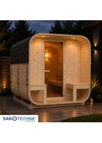 Sauna Sanotechnik "Au&szlig;ensauna G&ouml;teborg", braun (natur), Saunaofen, integrierte Steuerung, 8 kW, Saunen, Sauna, f&uuml;r 4 Personen; inkl. 8 kW Saunaofen und Saunasteine