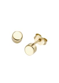 Paar Ohrstecker Luigi Merano "Ohrstecker rund, glanz, Gold 375", braun (gold), Ohrringe, Damen, Gelbgold 375, Paar Ohrstecker