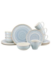 Kombiservice CREATABLE "Congo, Geschirr-Set, 16-tlg.", blau (azul), 16, Steingut, Geschirr-Sets, Kombiservice, Hochwertige Inglasur, gl&auml;nzende Oberfl&auml;che
