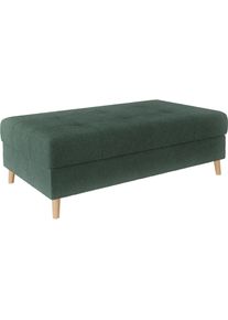 Polsterhocker HOME AFFAIRE "CHARRE XXL, Steppung im Sitzbereich, Ma&szlig;e: B/T/H: 118/73/40 cm", gr&uuml;n (dunkelgr&uuml;n), B:118cm H:40cm T:73cm, 100% Polyester, Hocker, Polsterhocker, passend zur Serie CHARRE, auch in Cord und Boucl&eacute;