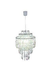 N&auml;ve N&Auml;VE Pendelleuchte "Lina", chromfarben, &Oslash; 32cm H: 50cm, 1 Stk., Leuchten, excl. 1x E27, Gestell chromfarben, Behang perlmuttfarben, excl. Pendel, Pendelleuchte