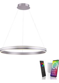 LED Pendelleuchte "Q-VITO", silber (stahlfarben), 1, &Oslash; 79,4cm, 1 Stk., NEUHAUS Q SMART HOME LIGHTS, Leuchten, LED Pendelleuchte