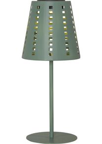 LED Solarleuchte "Solarlampe Sola", gr&uuml;n, B:15cm H:35cm L:15cm T:15cm &Oslash;:15cm, PARFORCE TRADITIONAL HUNTING, Leuchten, LED Solarleuchte, Solar-Tischlampe, dekoratives Ausstanzungsmuster, D&auml;mmerungssensor