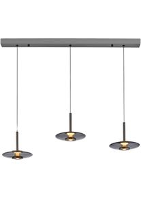 NEUHAUS PURE LED Pendelleuchte "PURE Vitrum", schwarz (platinfarben), 3, &Oslash; 22cm H: 80cm, 1 Stk., Leuchten, Comfort Lift, dimmf&auml;hig &uuml;ber separaten Tronicdimmer, LED Pendelleuchte