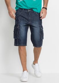 Bermudas bonprix, Herren, Gr. 54, N-Gr, nachtblau denim, Obermaterial: 98% Baumwolle, 2% Elasthan, regular fit, Hosen Bermudas, mit Used-Effekt, regular fit, aus Baumwolle