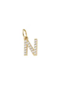 Buchstabenanh&auml;nger Luigi Merano "Anh&auml;nger Buchstabe N mit Zirkonia, Gold 375", gold, Schmuckanh&auml;nger, Damen, Gelbgold 375, Buchstabenanh&auml;nger