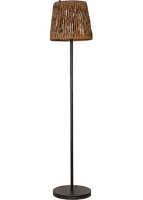 LED Solarleuchte "Solarlampe Cesta", braun, B:28cm H:127cm L:28cm T:28cm &Oslash;:28cm, PARFORCE TRADITIONAL HUNTING, Leuchten, LED Solarleuchte, D&auml;mmerungssensor, synthetische Rattan-Optik