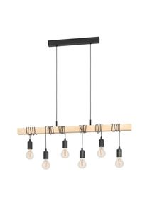 EGLO H&auml;ngeleuchte "TOWNSHEND", braun (schwarz, holzfarben), 6, &Oslash; 0 H: 110cm, 1 Stk., Leuchten, Wohnzimmer, Esszimmer, 6-flammig, 110x10,5x100cm, H&auml;ngeleuchte